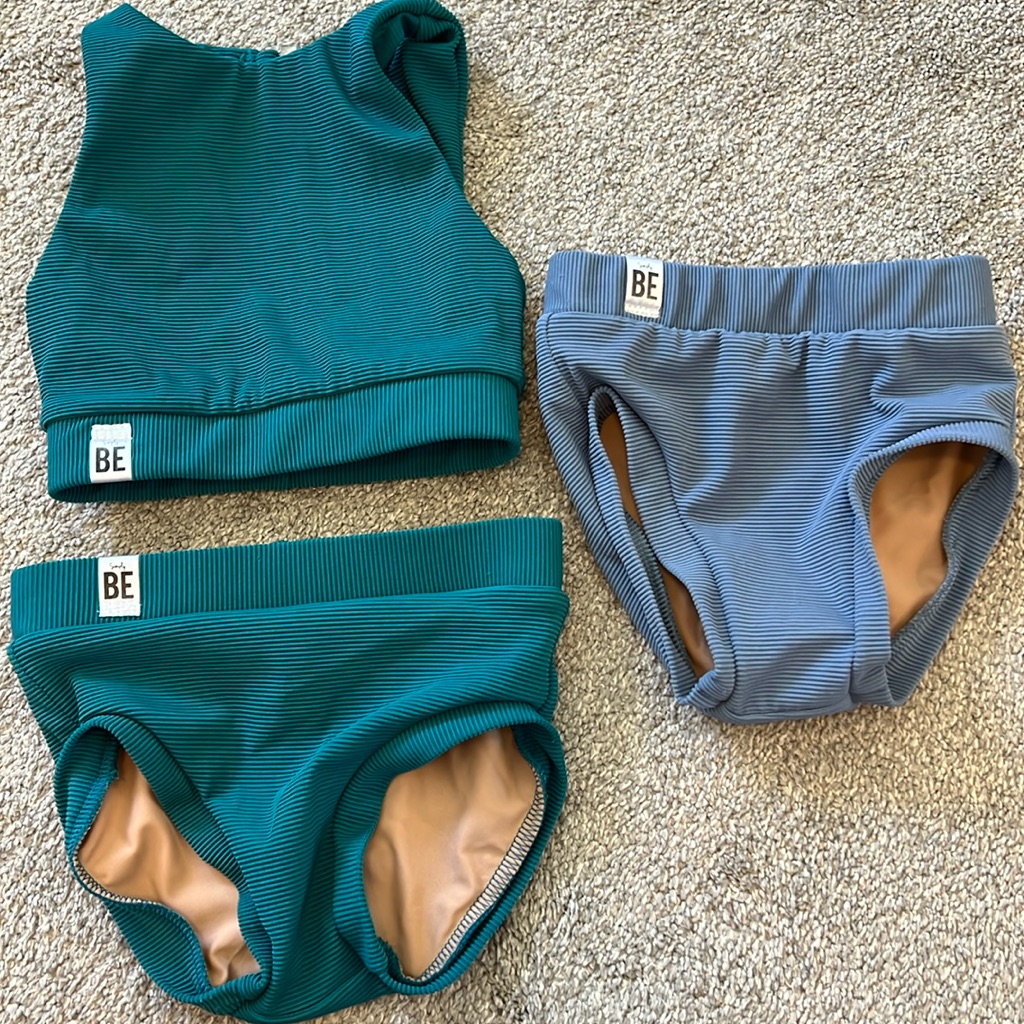 Simplybe Berefined Teal Crop And Briefs And Sky Crop Size Xs Dance Clothes